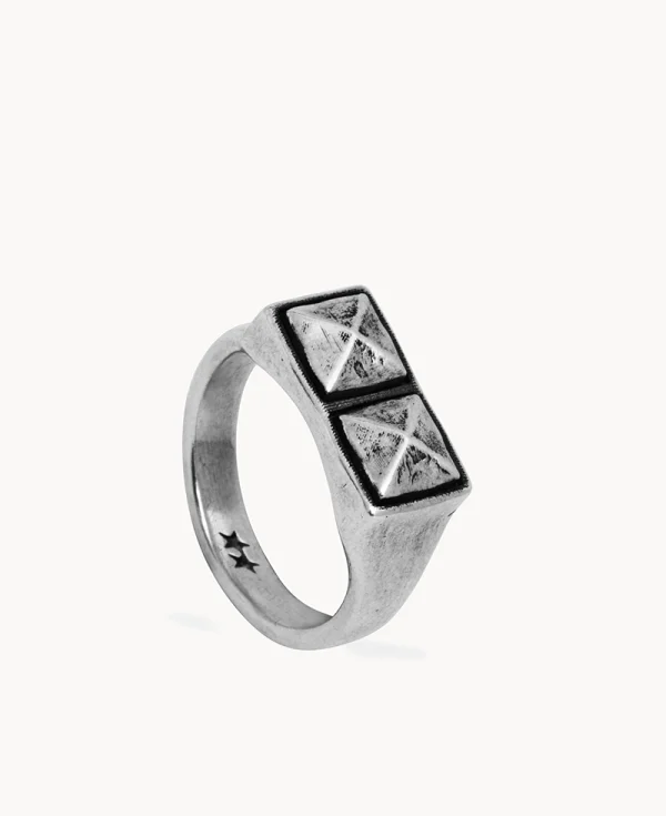 TWO JEYS Two Studs Ring Silver