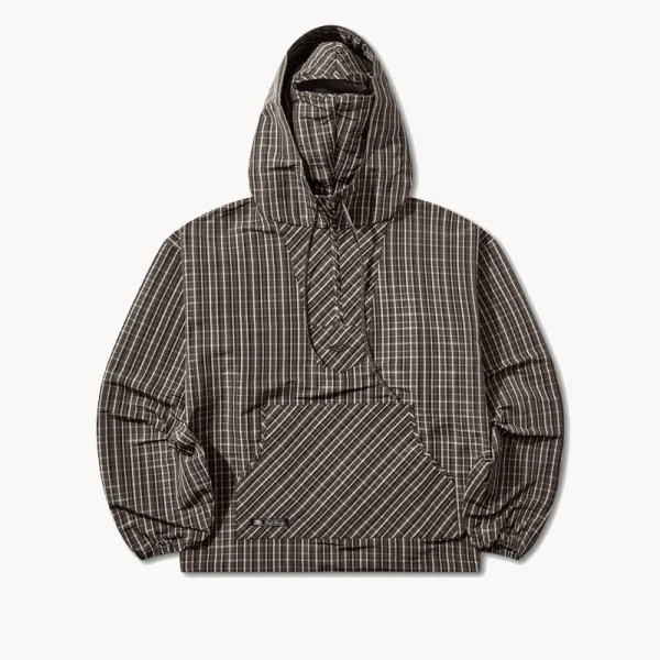 UMBRO Checked Masked Anorak – Beige Dark Brown