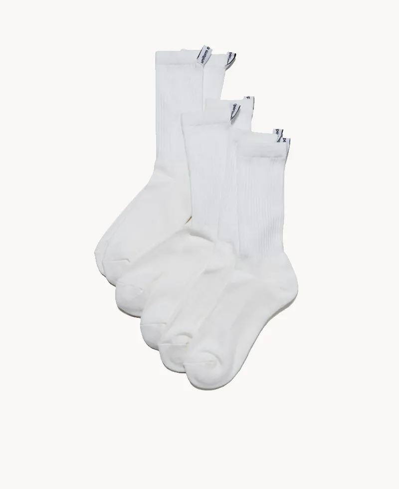 UNIFORM EXPERIMENT 3-Pack Socks – White UNIFORM EXPERIMENT 3-Pack Socks – White