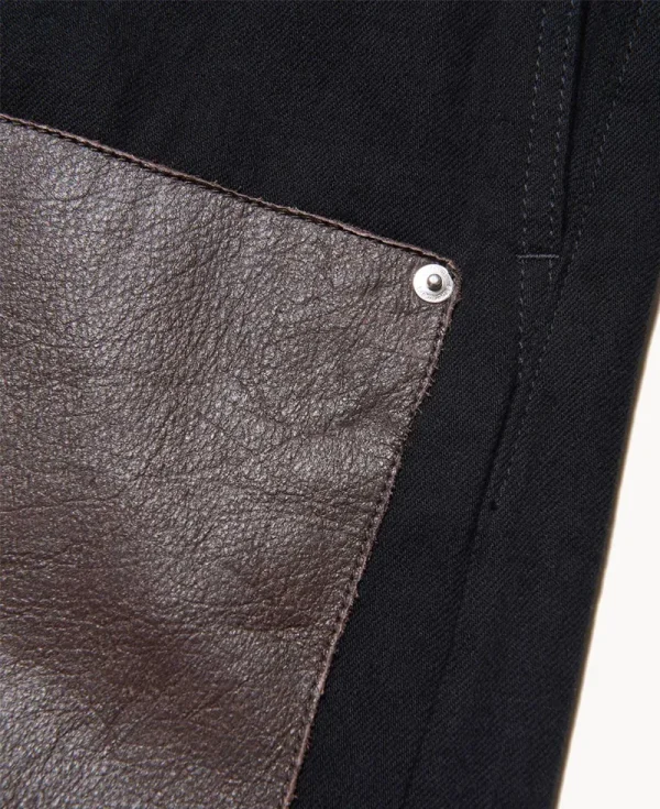 UNIFORM EXPERIMENT Leather Doubla Knee Denim Painter Pant – Black