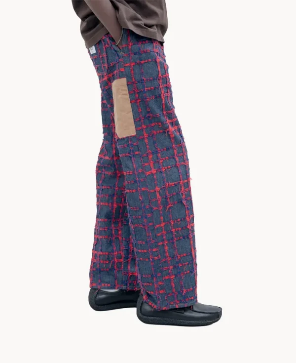 UNIFORM EXPERIMENT Multi Structure Painter Pants – Red