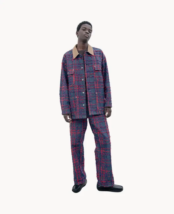 UNIFORM EXPERIMENT Multi Structure Painter Pants – Red