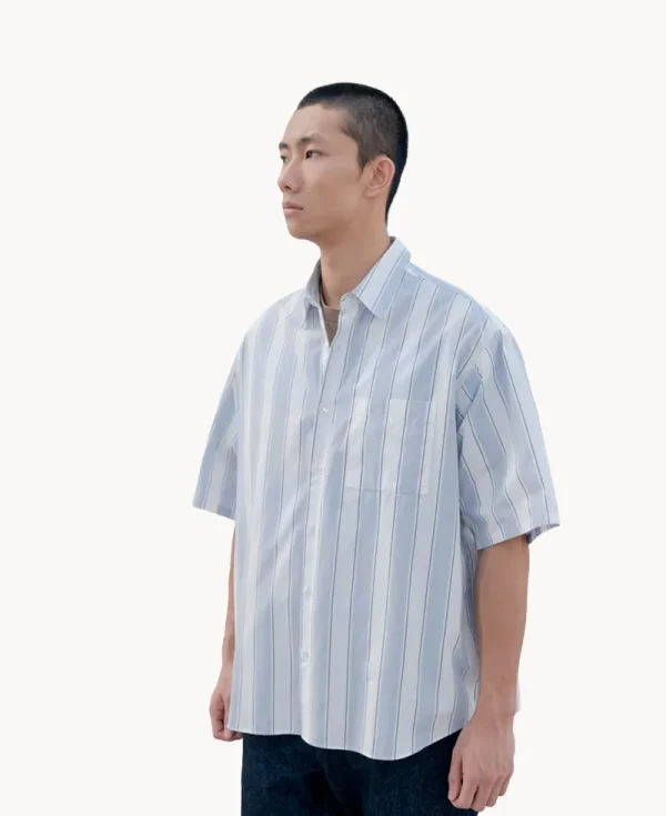 UNIFORM EXPERIMENT Relax-Fit Shirt – Light Blue Stripe