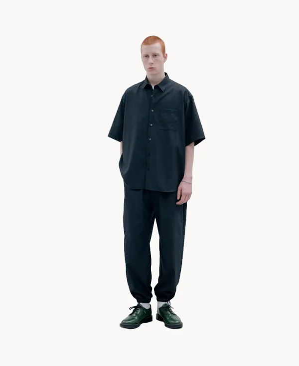 UNIFORM EXPERIMENT Strech Wool Relax-Fit Shirt – Black Stripe