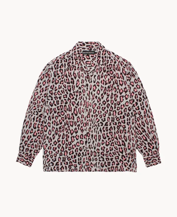 WACKO MARIA Leopard Hawaiian LS Shirt – Gray