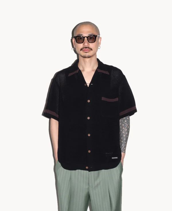 WACKO MARIA Mesh Knit Shirt – Black