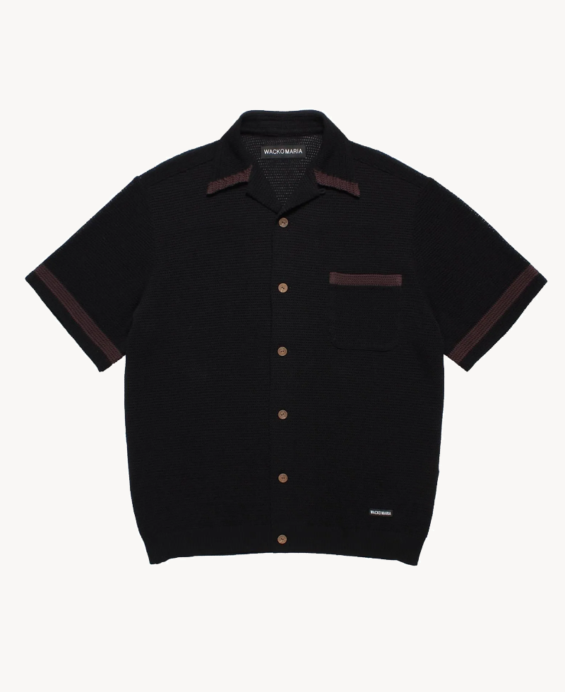 WACKO MARIA Mesh Knit Shirt – Black WACKO MARIA Mesh Knit Shirt – Black