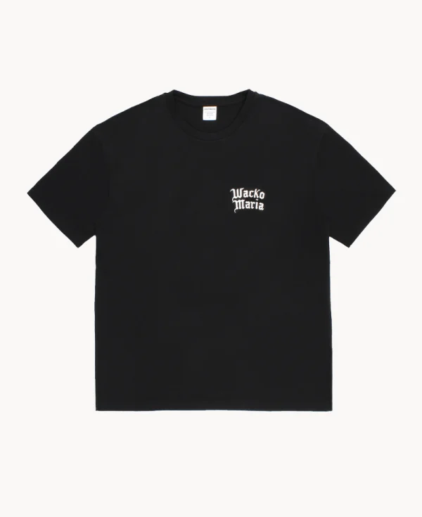 WACKO MARIA Printed Hem Heavy Weight Tee – Black