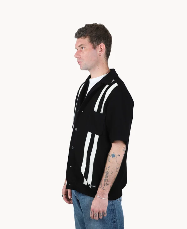 WACKO MARIA Striped Knit Shirt – Black