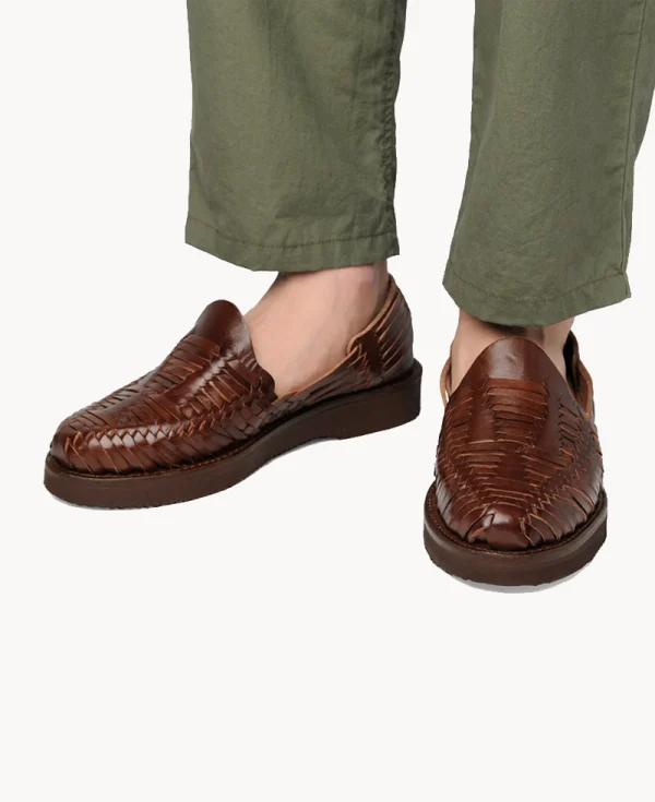 YUKETEN Alejandro Huarache with Vibram Sole – Brown