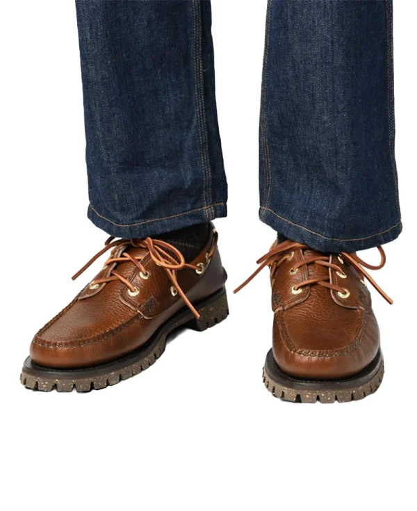 YUKETEN Italian Hex Eye Boat Shoe with Cortina Sole – Lt. Brown