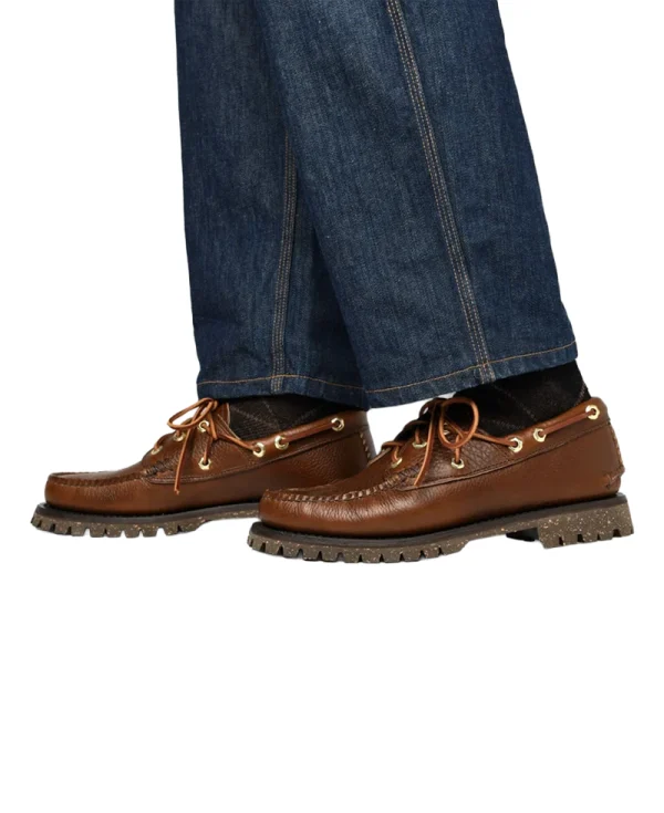 YUKETEN Italian Hex Eye Boat Shoe with Cortina Sole – Lt. Brown