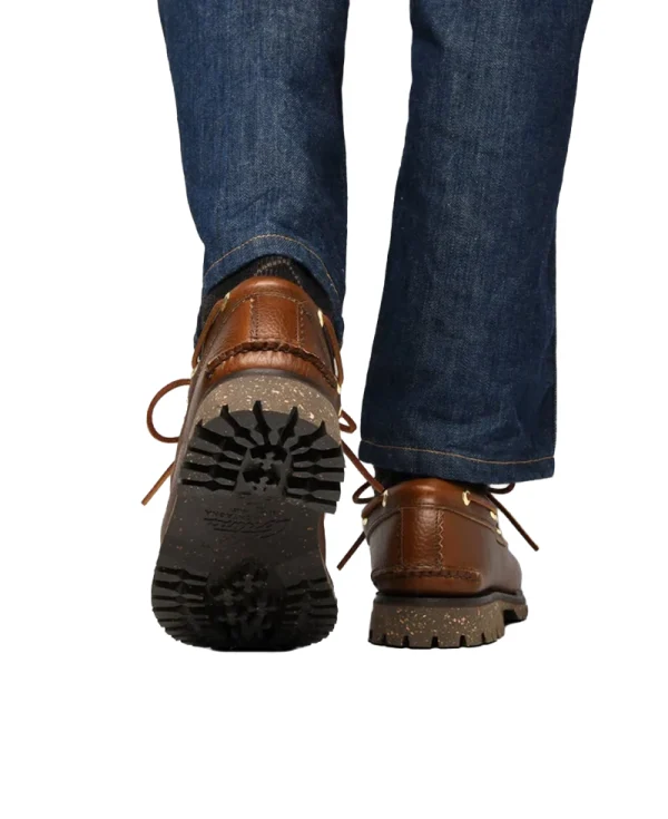 YUKETEN Italian Hex Eye Boat Shoe with Cortina Sole – Lt. Brown