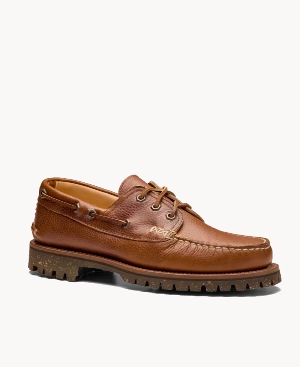 YUKETEN Italian Hex Eye Boat Shoe with Cortina Sole – Lt. Brown