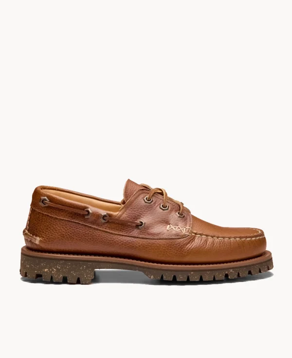 YUKETEN Italian Hex Eye Boat Shoe with Cortina Sole – Lt. Brown