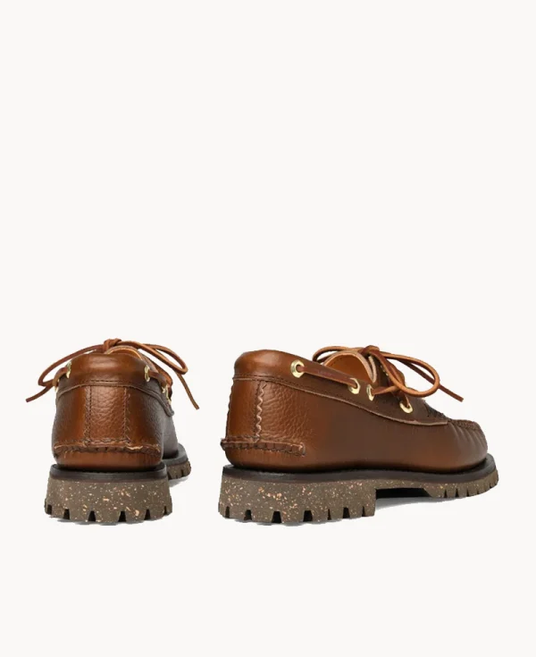YUKETEN Italian Hex Eye Boat Shoe with Cortina Sole – Lt. Brown