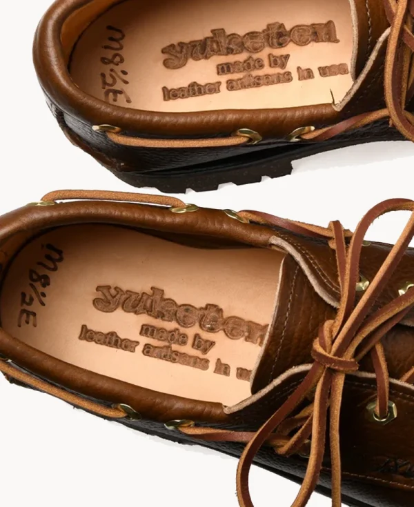 YUKETEN Italian Hex Eye Boat Shoe with Cortina Sole – Lt. Brown