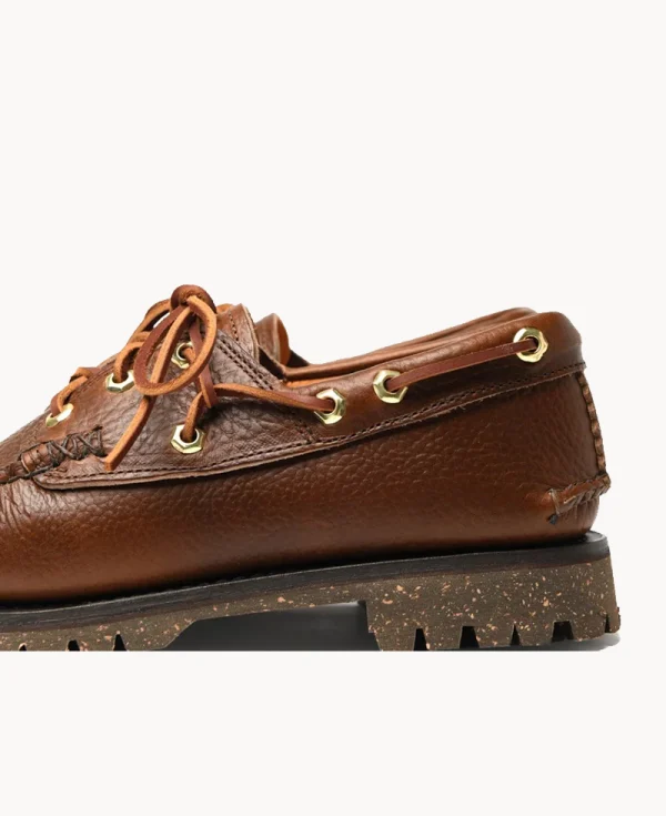 YUKETEN Italian Hex Eye Boat Shoe with Cortina Sole – Lt. Brown